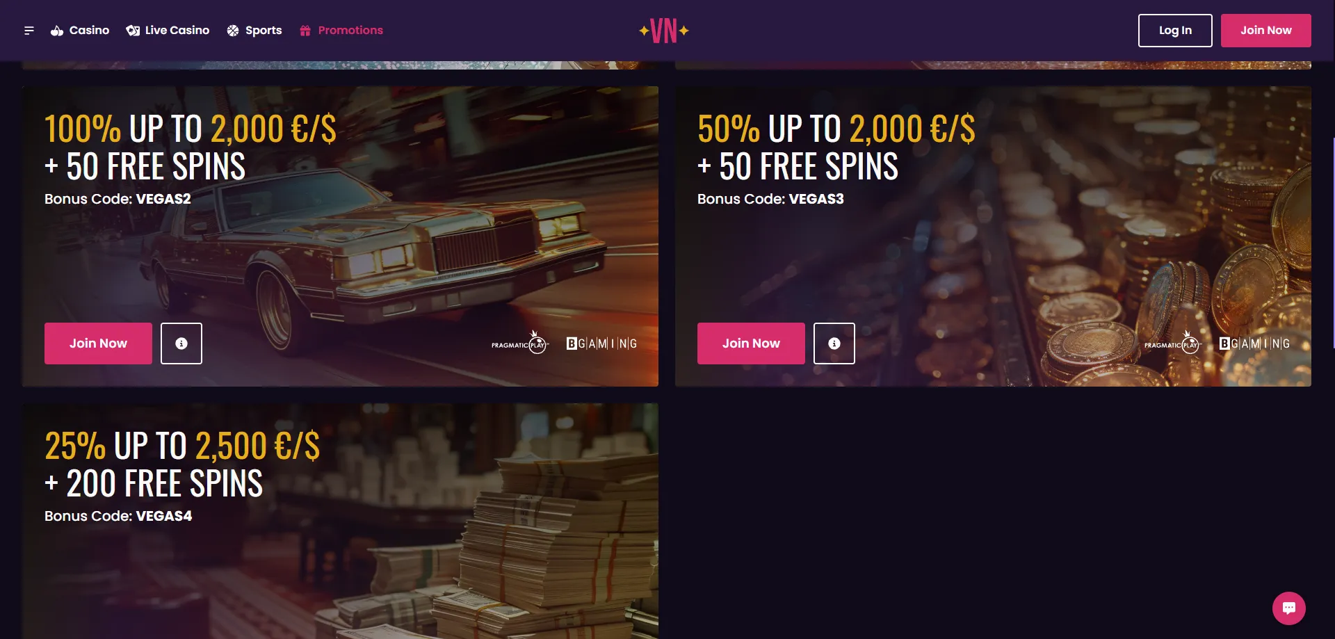 Vegas Now Casino Bonus Code 2026 – Promo Codes aktivieren
