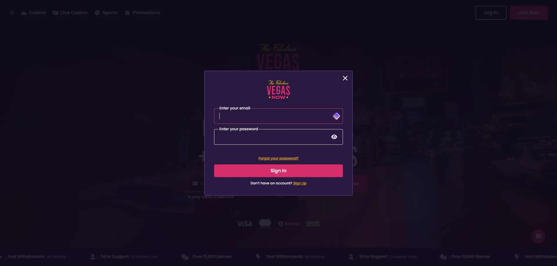 Vegas Now Casino Live-Chat – sofortiger Support per Klick
